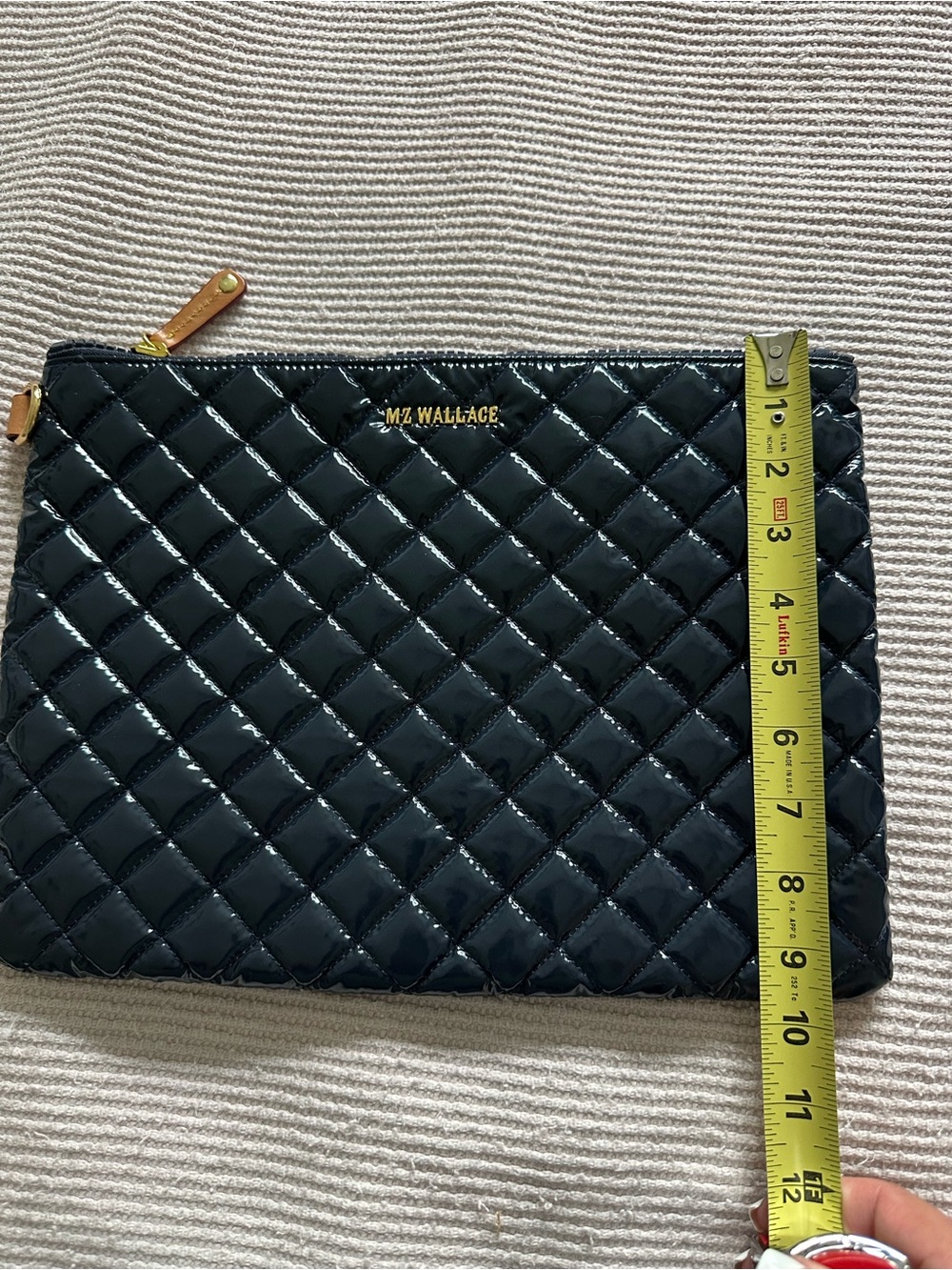 MZ Wallace Black navy patient Quilted never used